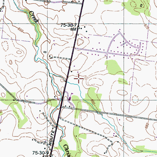 Topographic Map of Fletcher Cemetery, TN
