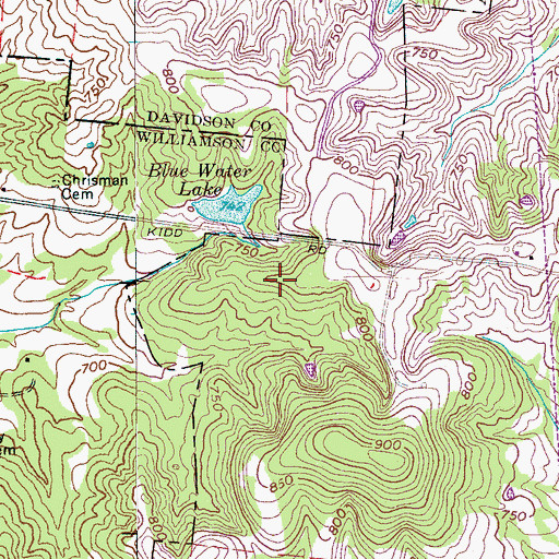 Topographic Map of Gooch Cemetery, TN