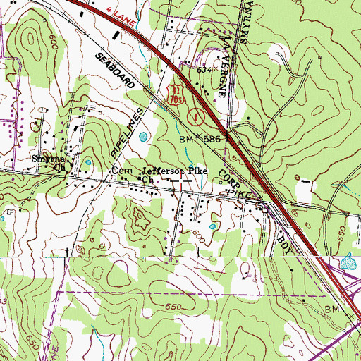Topographic Map of Gowen Cemetery, TN