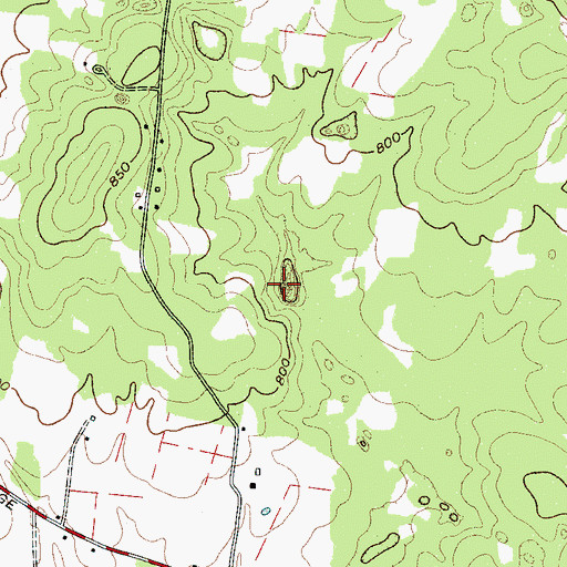 Topographic Map of The Gulf, TN