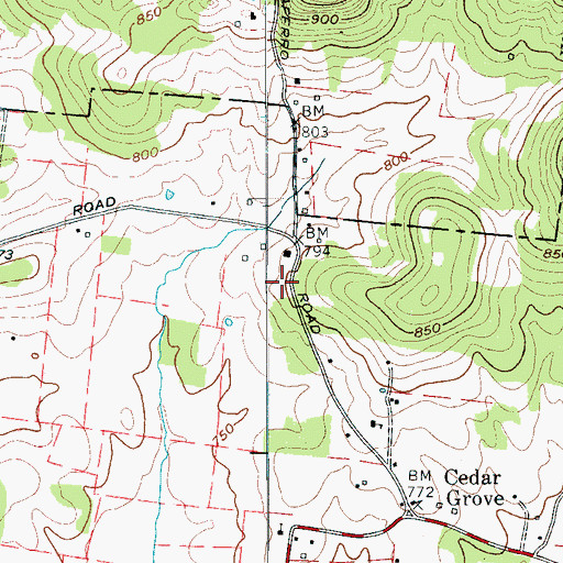Topographic Map of Haley Cemetery, TN