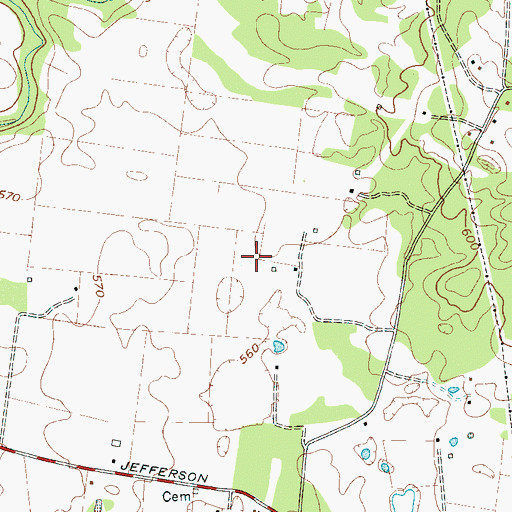 Topographic Map of Hall Cemetery, TN