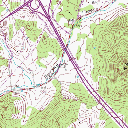 Topographic Map of Harris Cemetery, TN