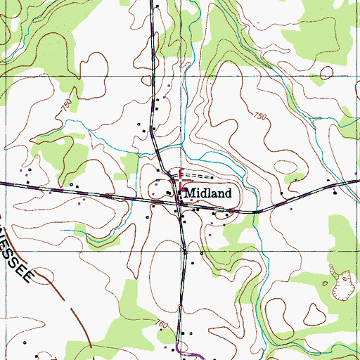 Topographic Map of Harris Cemetery, TN