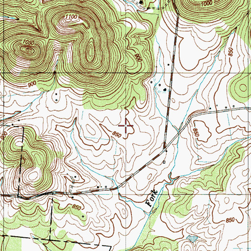 Topographic Map of Henderson Cemetery, TN