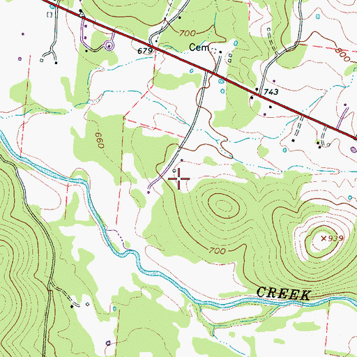 Topographic Map of Herrod Cemetery, TN