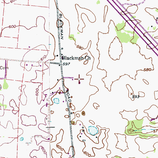Topographic Map of Howse Cemetery, TN