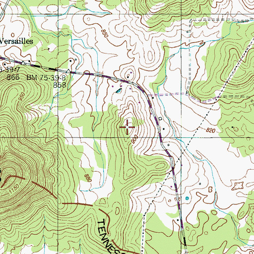 Topographic Map of Jackson Cemetery, TN