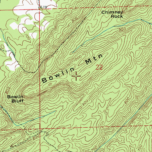 Topographic Map of Bowlin Mountain, AL