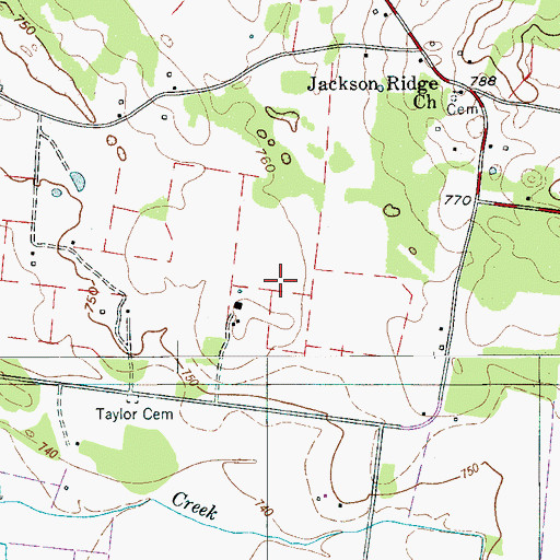 Topographic Map of Jackson Cemetery, TN