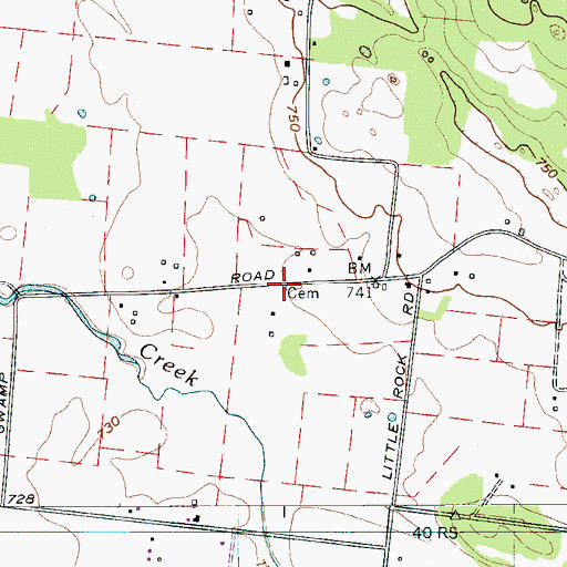 Topographic Map of Jackson Cemetery, TN