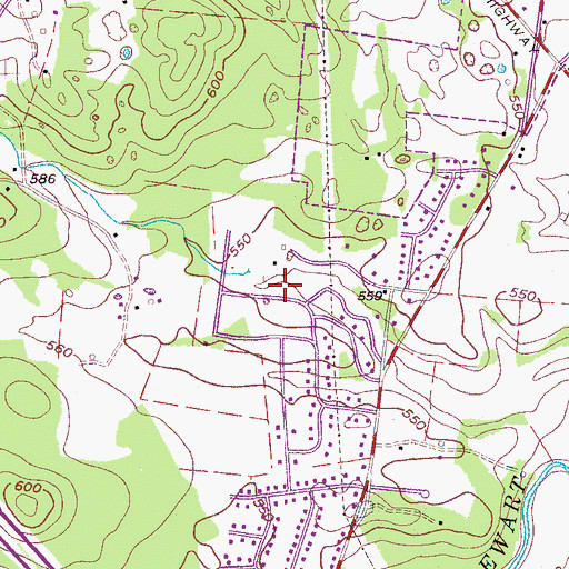 Topographic Map of James Cemetery, TN
