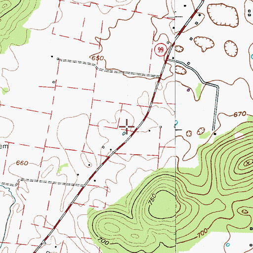 Topographic Map of Jarratt Cemetery, TN