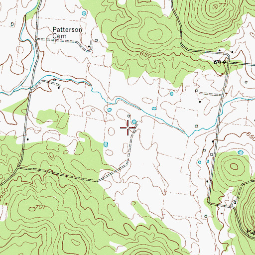 Topographic Map of Johns Cemetery, TN