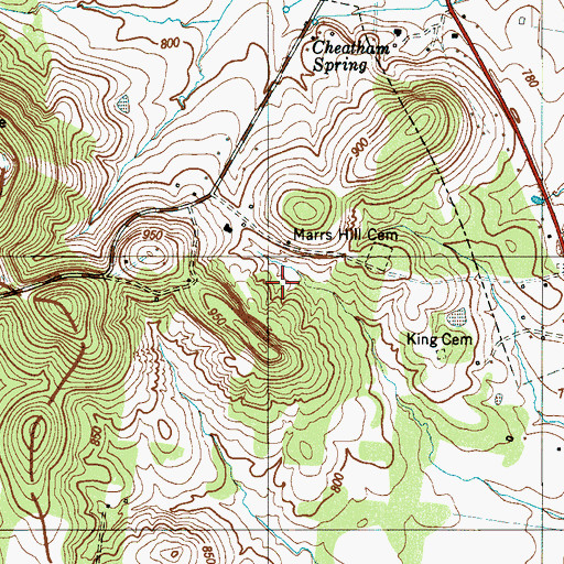 Topographic Map of Johnson Cemetery, TN