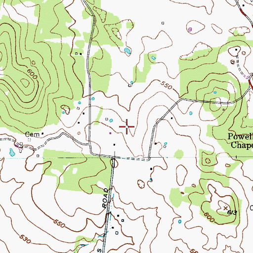 Topographic Map of Jones Cemetery, TN