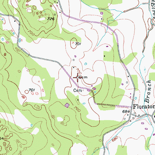 Topographic Map of Jones Cemetery, TN