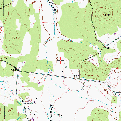 Topographic Map of Jones-McElroy Cemetery, TN