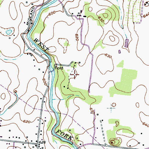 Topographic Map of Jordan Cemetery, TN