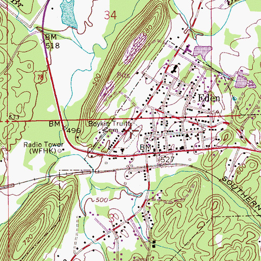 Topographic Map of Boykin Truitt Cemetery, AL