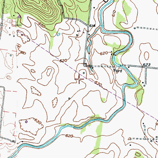 Topographic Map of King Cemetery, TN