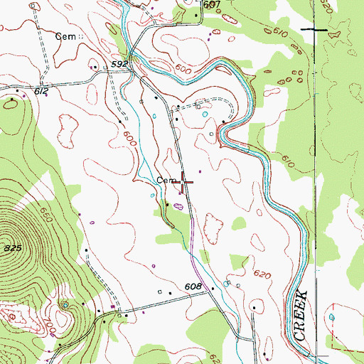 Topographic Map of Kittrell Cemetery, TN