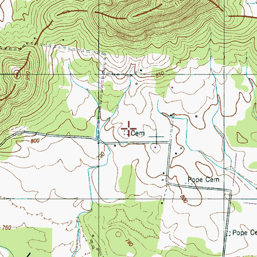 Topographic Map of Lamb Cemetery, TN