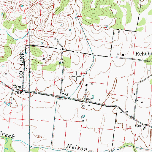 Topographic Map of Lawrence-Yeargin Cemetery, TN