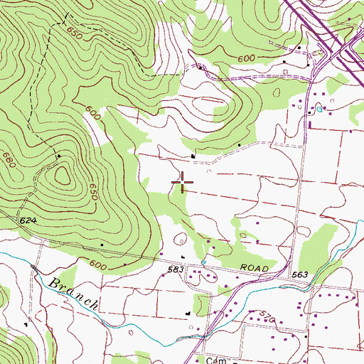 Topographic Map of Lee Cemetery, TN