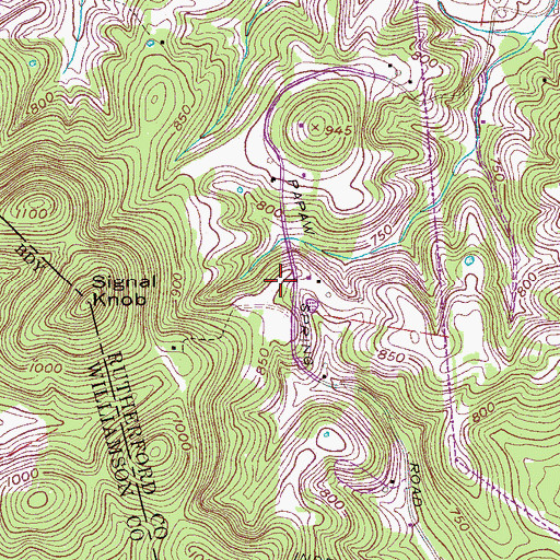 Topographic Map of Lewis Cemetery, TN