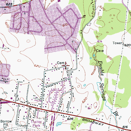 Topographic Map of Lillard Cemetery, TN