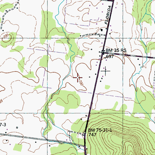 Topographic Map of Lovorn Cemetery, TN