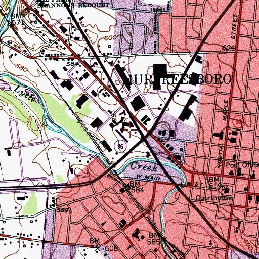 Topographic Map of Lytle Cemetery, TN