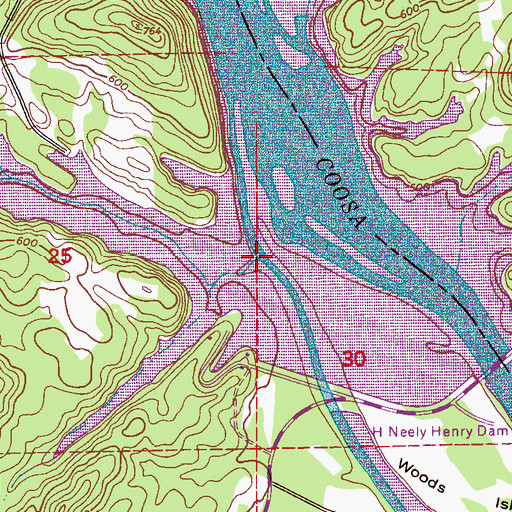Topographic Map of Bridge Creek, AL