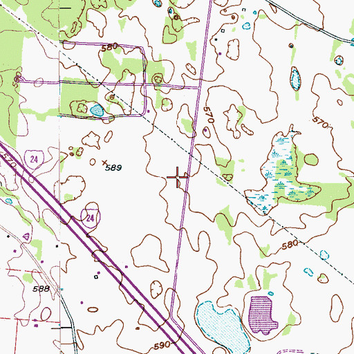 Topographic Map of Hicks Cemetery, TN
