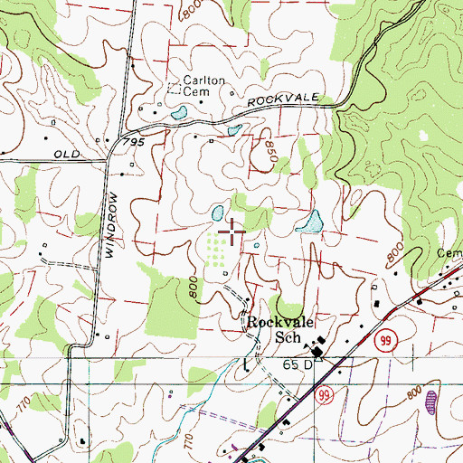 Topographic Map of Manning Cemetery, TN