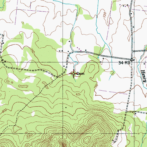 Topographic Map of Manor Cemetery, TN