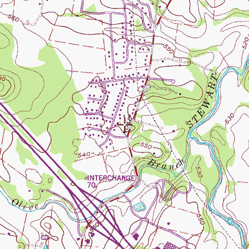 Topographic Map of Marable Cemetery, TN