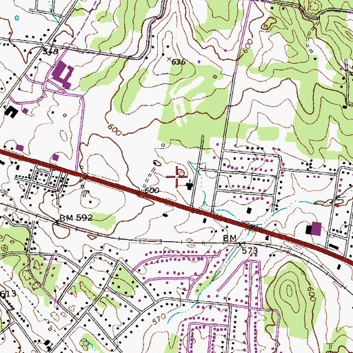 Topographic Map of Mason Cemetery, TN