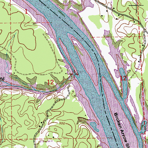 Topographic Map of Broken Arrow Creek, AL