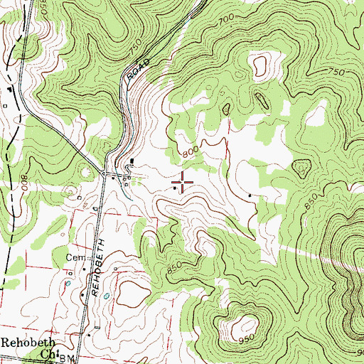 Topographic Map of McClaren-Marable Cemetery, TN