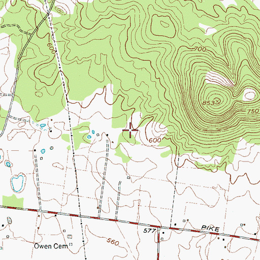 Topographic Map of McDaniel Cemetery, TN