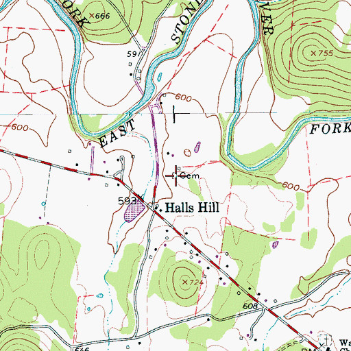 Topographic Map of McKnight-Wright Cemetery, TN