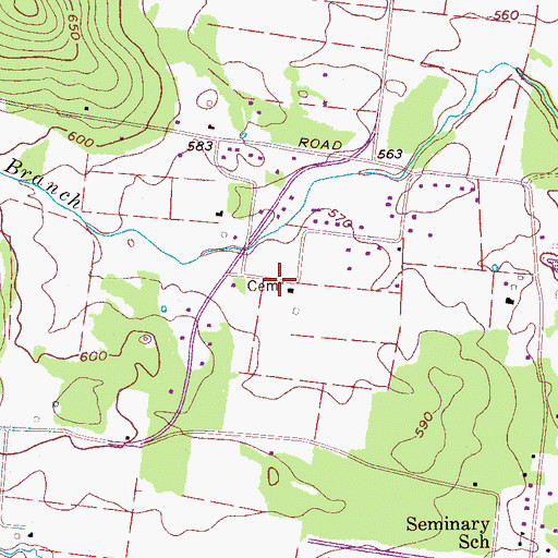 Topographic Map of McLaughlin Cemetery, TN