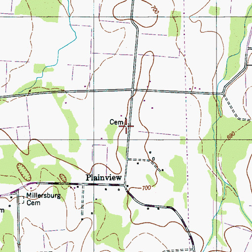 Topographic Map of McNeil Cemetery, TN