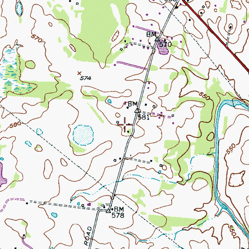 Topographic Map of Miles Cemetery, TN