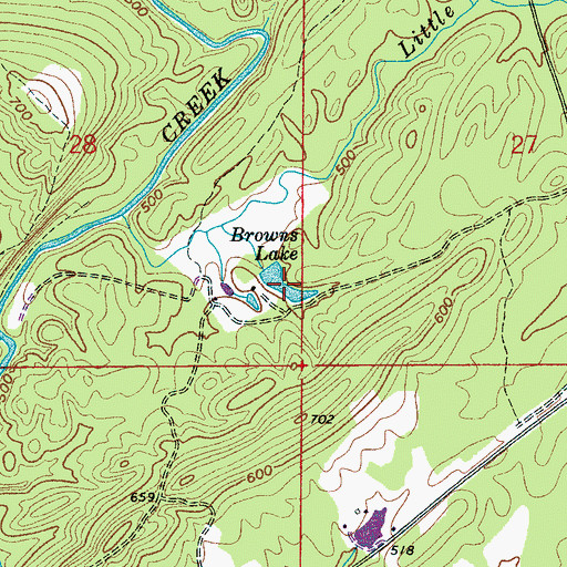 Topographic Map of Browns Lake, AL