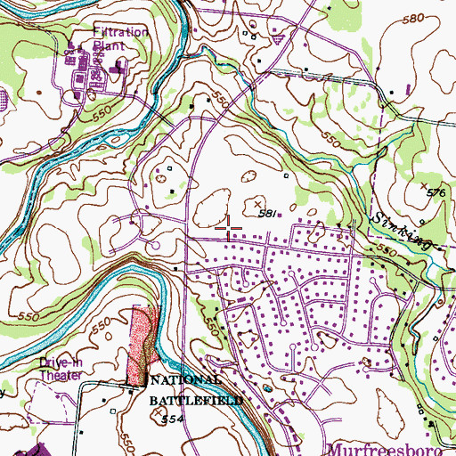 Topographic Map of Mitchell Cemetery, TN