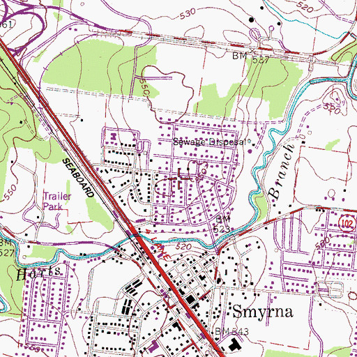 Topographic Map of Mitchell-Moore Cemetery, TN