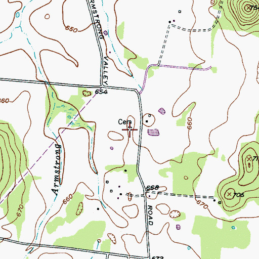 Topographic Map of Morton Cemetery, TN